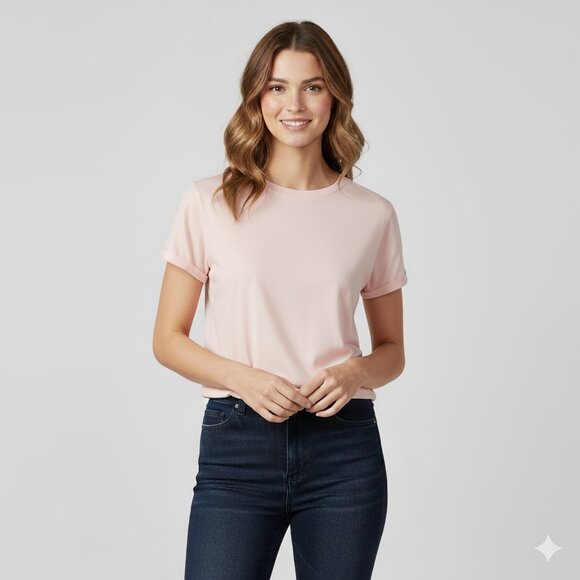 Aritzia Sunday Best Women's T-shirt Short sleeve crew neck Pink Size XS - Picture 4 of 12